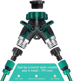 Garden Hose Y Valve Hose Splitter, Water Faucet Splitter with Comfortable Rubberized Grip, 2 Way Hose Splitter - Image 5