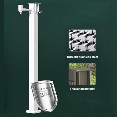 Stainless Steel Vertical Garden Water Column - Freestanding Outdoor Hose Stand, Decorative Water Feature & Outdoor Faucet for Gardens, Patios, and Yards - Image 6