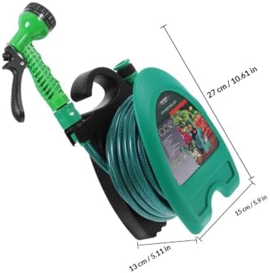 Portable Wall Mounted Hose Reel Set with Adjustable Nozzle for Garden - Image 2