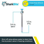 SharkBite 12 Inch Frost Free Sillcock, 1/2 x 3/4 Inch MHT, Push to Connect Brass Plumbing Fitting, PEX Pipe, Copper, CPVC, PE-RT, HDPE, 24636LF - Image 2