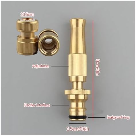 Brass Spray Nozzle Water Gun, Adjustable Garden - Image 4