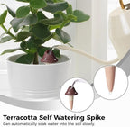 4Pcs Terracotta Self Watering Spikes, Mushroom Shaped Plant Watering Globes for Indoor and Outdoor Plants, Automatic Insert Water Stakes for Potted Garden Plants, Cute Plant Watering Devices - Image 5
