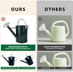 1.7 Gallon Metal Watering Can with Removable Spout, Durable Galvanized Steel Water Can for Indoor Outdoor Garden Plants (Dark Green) - Image 5