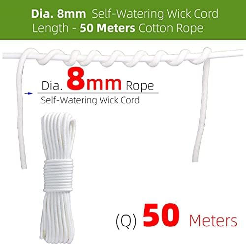 1pcs 4/5/6/8mm Self Watering Cotton Wick Cord Potted Plant Planting Planter Pot Automatic Slow Release, for Garden Drip Irrigation System (Size : 8mmx50m) - Image 2