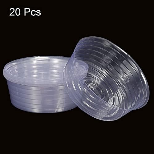 MECCANIXITY Plant Pot Saucer 14 Inch Plastic Round Flower Drip Tray for Indoor Outdoor, Clear Pack of 20 - Image 3