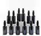 YIZHAO Black Glass Spray Bottles 2oz, with Small Fine Mist Spray, Metal Cap, Refillable for Essential Oil,Travel,Cleaning,Perfume,Aromatherapy,Makeup – 12 Pcs by YizhaoGlassSprayandDropperBottles