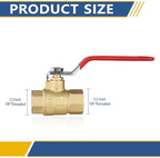 5PCS GUOFIS 1/2"Full Port Brass FIP Ball Valve,600 WOG Valve,Yellow Handle - Image 2