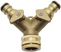 Generic Hose Connector Adapter 3/4"" Brass 2-Way Closing Joint with Valve Garden Faucet Manifold Water Pipe Joint Irrigation Copper Joint (Diameter : 1/2'')/1/2'' by Unknown