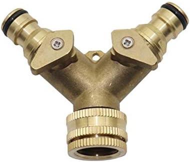 Generic Hose Connector Adapter 3/4"" Brass 2-Way Closing Joint with Valve Garden Faucet Manifold Water Pipe Joint Irrigation Copper Joint (Diameter : 1/2'')/1/2'' by Unknown