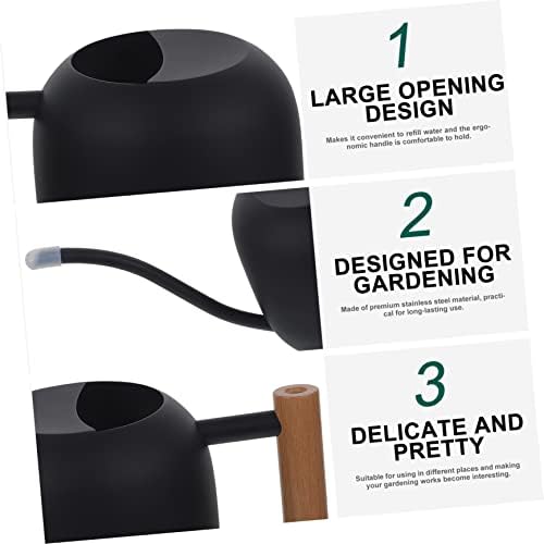 Long Spout Metal Watering Can with Wooden Handle Ergonomic Design for Indoor Plants Flowers Succulents Sturdy Precise Watering Tool for - Image 5