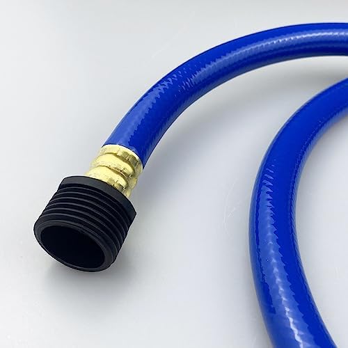 Darnassus PVC Garden Hose 1/2 Inch, 100 FT Flexible Water Hose Blue with Male and Female Plastic Fittings - No Leaking and Lightweight for Household Outdoors Lawns Patio - Image 3