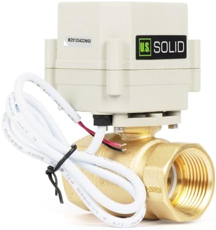 U.S. Solid 1 in Motorized Ball Valve with Programmable Auto On-Off Cycle Timer, 2-Way Brass Electric Actuator, 00:00:00-99:59:59 Timing, IP67, AC/DC 9-24 V, NPT, for Water and Air - Image 4