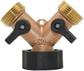 Pipe Fittings Brass 2-Way Garden Faucet Female Thread 3/4 Y Irrigation Valve Manifold Quick Connector Garden Hose Manifold 1 Set (Color : BSP) by Unknown
