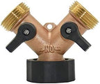 Pipe Fittings Brass 2-Way Garden Faucet Female Thread 3/4 Y Irrigation Valve Manifold Quick Connector Garden Hose Manifold 1 Set (Color : BSP) by Unknown