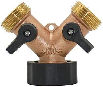 Garden Connector Adapter Brass 2-way Garden Faucet Female Thread 3/4 Y Irrigation Valve Manifold Quick Connector Garden Hose Manifold 1 Set (Color : BSP B) - Image 5