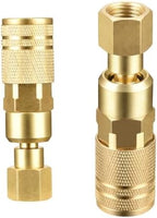 RayMagic Upgraded 1/4'' NPT Air Hose Fittings, 1/4 Inch Brass Female 360° Swivel Coupler, Quick Connector M Style Air Coupler,1/4 Inch Air Fittings For Air Compressor Accessories 8-Pack - Image 6