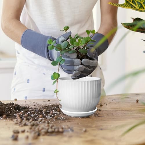 5.5 Inch Ceramic Plant Pot,White, 4 Pack - Image 3