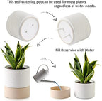 Nihow Ceramic Self Watering Plant Pot for Indoor Plants,6 Inch,White - Image 3