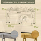 VegTrug Wall Hugger, Grey Wash, Medium 1.8m - Cedar Wood Raised Garden Bed -Outdoor Space-Saving Vegetable and Herb Planter Box for Balcony, Patio, Courtyard Gardening - Image 2