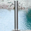 Freestanding Garden Water Column with Outdoor Hose Stand, Anti-Freezing 304 Stainless Steel Floor Mounted Water Tap, Courtyard Faucet Post, Metal Water Fountain Yard Hydrant for Irrigation/Washing by Unknown