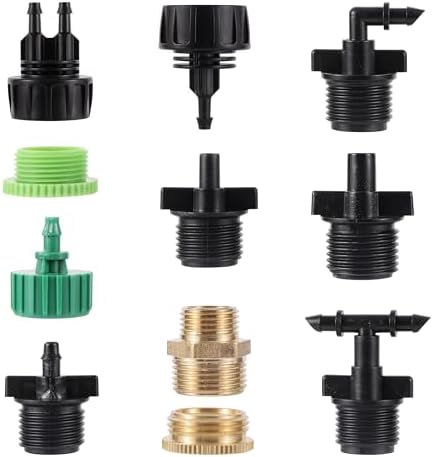 2pc Drip irrigation sprinkler fittings 1/4 inch barb tee single and double pipe diverter 4/7 mm hose connector(Type-J) by Unknown