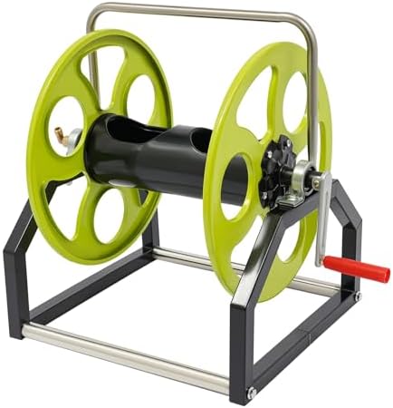 Garden Hose Reel, Heavy Duty Wall/Floor Mount Hose Holder for Outside Yard – Portable Water Hose Reel Cart, Holds 300 Ft of 0.55 Inch Hose, 23.2 x 15.4 x 19.7 Inch - Image 6