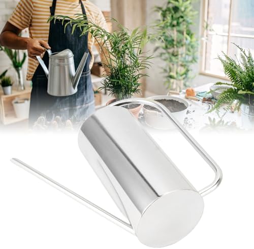 PerGar Watering Can Indoor Plants, 50 oz/1500 ml Metal Stainless Steel Watering Can Pot with Long Spout for Indoor House Plants Bonsai Outdoor Garden Flower Decorative (Silver), PERGARPHRKYI3G42-13 - Image 5