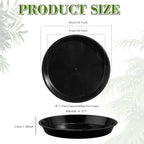 6 Pack 18 inch Plant Saucers for 15.5 inch Planters, Modern Matte Finish 18 20 22 25 inch Flower Pot Drip Tray Base for Indoors Outdoors, Heavy Duty Plant Trays to Catch Water, Black - Image 2