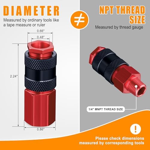 34PCS 1/4" Aluminum Air Hose Fitting Coupler & Plug Compressor Kit - Image 3