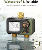 Diivoo Brass Hose Timer 2 Outlet, Sprinkler Timer for Garden Hose - Image 6