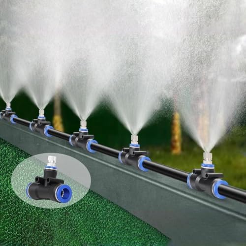 High Pressure Spray Mist Set, Dust Control System with Flexible Hose and Brass Nozzles, for On Construction Sites, Cooling of Warehouses by tylxayoxa