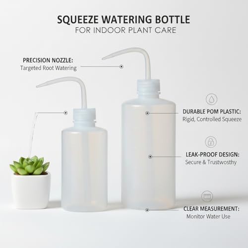 Squeeze Watering Bottle with Narrow Nozzle, POM Plastic for Precise Indoor Plant Care, White (1 PC) - Image 4