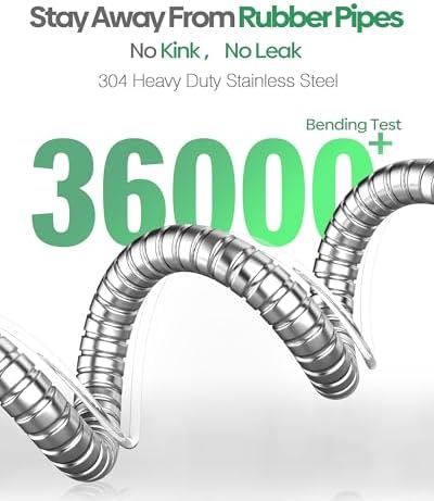 Non-Expandable Metal Garden Hose 50 Feet with Sprayer Nozzle, Flexible, No Kinking, Lightweight & Heavy Duty Water Pipe, Stainless Steel Outdoor Water Hose for Yard 50 ft, Male to Female Connector - Image 5