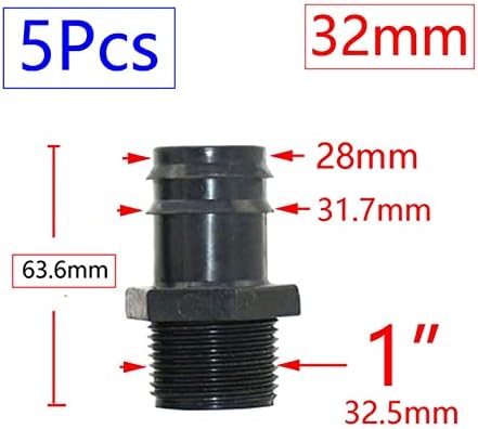 Generic 5pcs 1/2" 3/4" Male Connector To Barb 16mm 20mm 25mm PE Hose Elbow Adapter Garden Irrigation Drip Irrigation System(Blue) - Image 2
