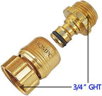 HQMPC No Pb Garden Hose Quick Connect Brass Hose Quick Connect Quick Release Hose ConnectorWater Hose Connectors 3/4" GHT (6 SETS) - Image 4
