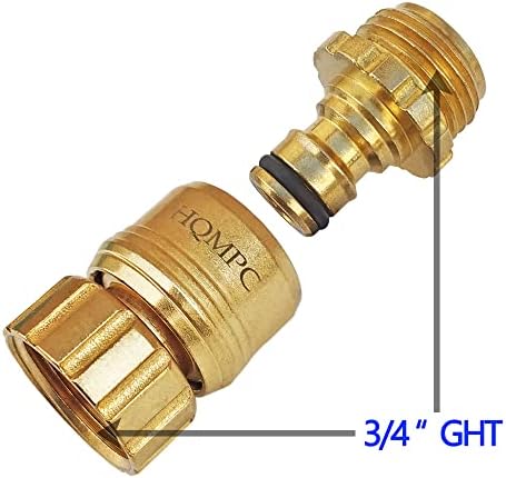HQMPC No Pb Garden Hose Quick Connect Brass Hose Quick Connect Quick Release Hose ConnectorWater Hose Connectors 3/4" GHT (6 SETS) - Image 4