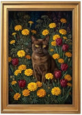 Gold Vintage Framed Antique Key Wall Art, Moody Still Life Print by Unknown