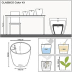 Lechuza 13244 Classico Color 43 Self-Watering Planter for Indoor and Outdoor Use, 17" x 17" x 16", Slate Matte - Image 4