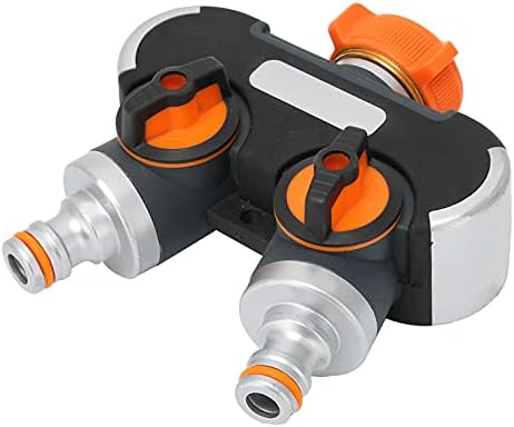 Water Tap Splitter, Hose Splitter 2 Way Valve Aluminum Alloy ABS Faucet Garden Irrigation Balcony Car Washing - Image 3