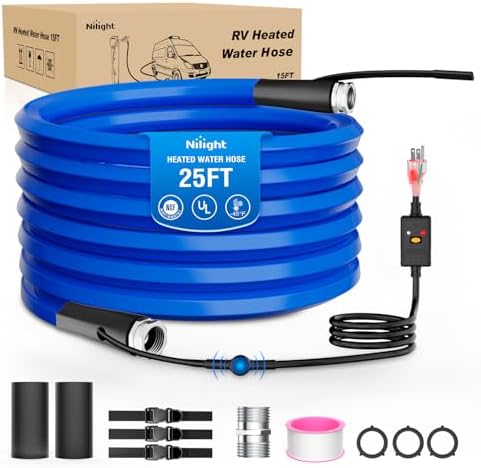 Nilight 25FT Heated Water Hose RV 5/8”Inside Diameter -45°F Freeze by Nilight