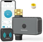WiFi Hose Timer with Brass Inlet, Smart Water Timer 1 Zone, Sprinkler Timer w/WiFi hub for Remote Control via 2.4Ghz WiFi, Voice/App Controls with Alexa & Google Assistant, for Lawns Yards by Insoma