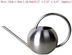 Long Nozzle Watering Can 1000ml Stainless Steel Metal European Plant Pot Sprinkler with Handle for Garden Household Tool (Color : Silver) - Image 2