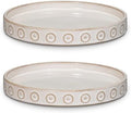 Eightpot 2 Pack Ceramic Plant Saucer, 7.5 Inch Plant Trays for Pots, Round Plant Plates to Catch Water for Indoor Outdoor, Modern Plant Dishes to Catch Water, Decorative Flower Pot Trays, Cream White by Eightpot
