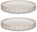 Eightpot 2 Pack Ceramic Plant Saucer, 7.5 Inch Plant Trays for Pots, Round Plant Plates to Catch Water for Indoor Outdoor, Modern Plant Dishes to Catch Water, Decorative Flower Pot Trays, Cream White by Eightpot