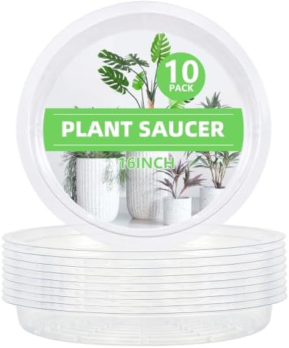 Clear Plant Saucer 16 inch Large Plant Drip Trays for Indoor outdoor plants by Grandisk
