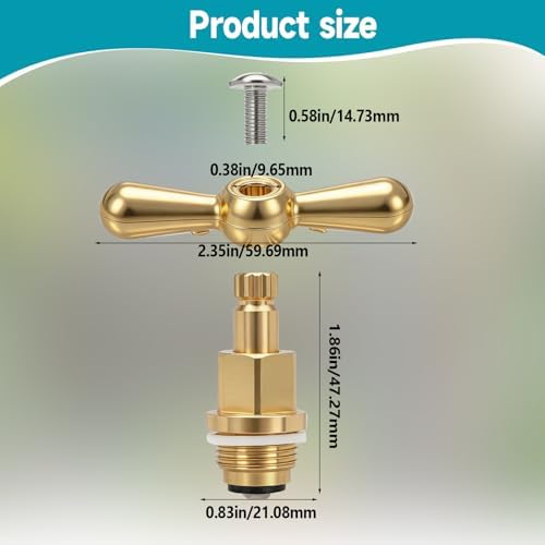 3 Pcs PK1100 Brass Globe Valve Faucet Stem and Bonnet Replacement Kit Compatible with Arrowhead Hose Bibs, Boiler Drains & Sill Faucets - Image 2