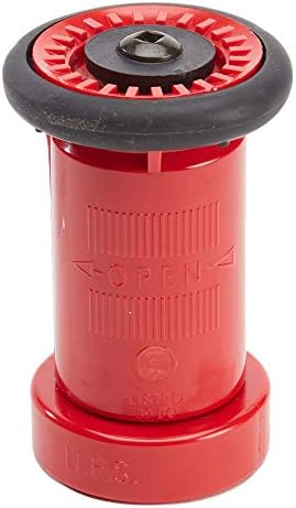 Heavy Duty Plastic 1 1/2" Fire Nozzle (NH) with Durable Rubber Bumper - Red by FireHoseDirect