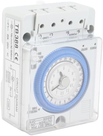 Fabater Mechanical Timer, 24 Hour 100 240V Low Power Consumption Time Switches Mechanical Watering Timer with Removable Battery for Water Heaters Breeding Street Lights Garden Irrigation - Image 4
