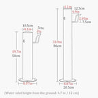 304 Stainless Steel Cylindrical Vertical Garden Water Column, Freestanding Hose Stand with Faucet, Vertical Water Hydrant Decorative Water Feature Fountain Stainless Steel Color H33.9in - Image 7