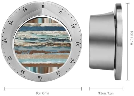 Mechanical Kitchen Timers for Cooking,Crossed Stripes Printed 60 Minute Magnetic Countdown Timer,Cute Cooking Timers with Alarm,Stainless Steel Time Timer Manual No Batteries Required - Image 2